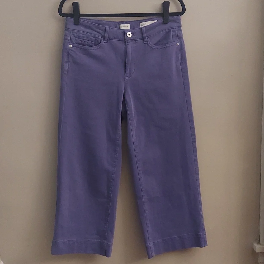 J JILL Wide-Leg Classic Cropped Midrise Jeans In Light French Violet - Picture 4 of 16